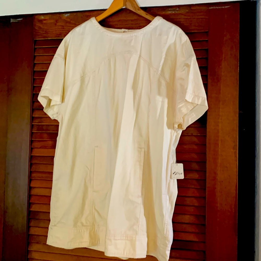 Free People cream denim dress